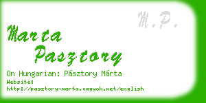 marta pasztory business card